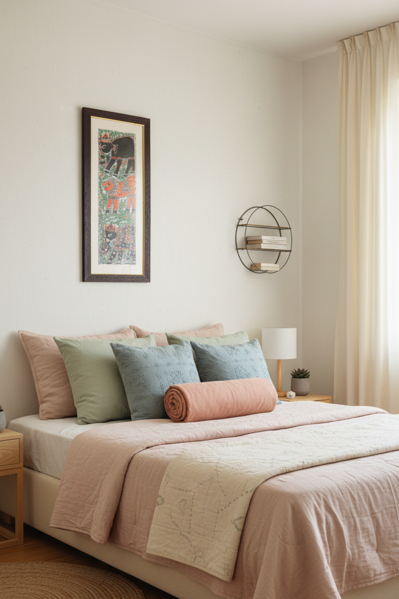 Traditional Madhubani Painting of Decorated Elephants & Lion | Handpainted Folk Art by Suchitra Hastkala