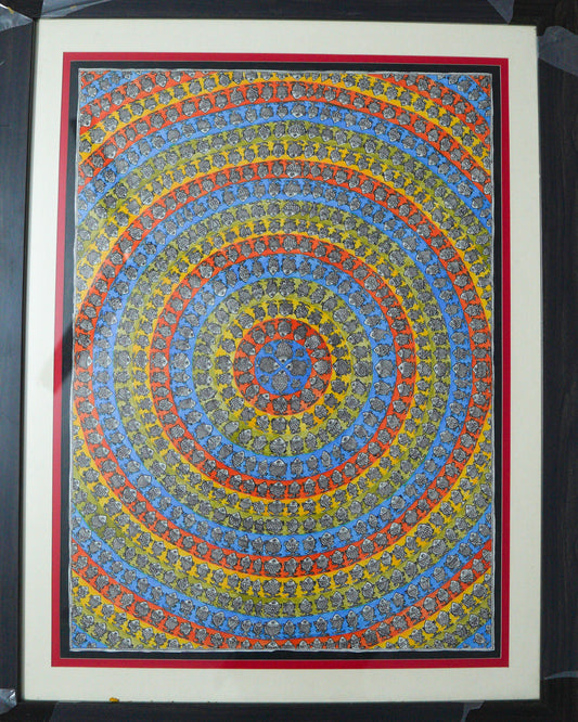 Handmade Madhubani Painting of Fish – Traditional Indian Folk Art