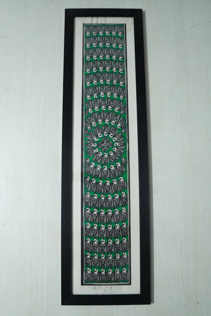 Hand-Painted Madhubani Owl Harmony Wall Art (Framed)