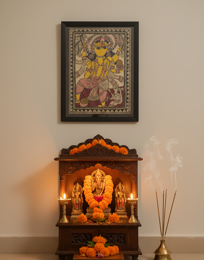 Handmade Madhubani Painting of Lord Ganesha – Traditional Indian Folk Art | Suchitra Hastkala