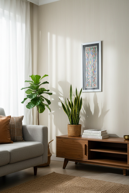 Handmade Madhubani Painting of Colorful Birds on Tree – Traditional Indian Folk Art (Framed)