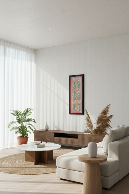 Madhubani Folk Art Painting of Birds on Tree – Handpainted Traditional Wall Decor | Suchitra Hastkala