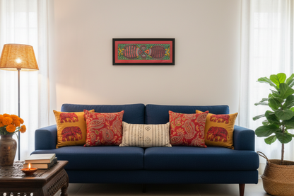 Handpainted Madhubani Fish Art – Traditional Mithila Painting on Paper | Framed Wall Décor by Suchitra Hastkala