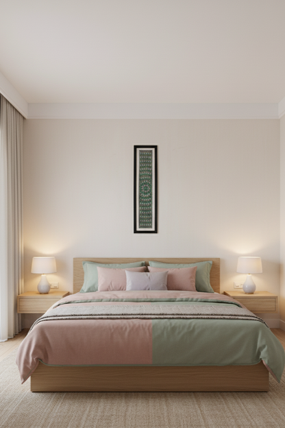 Hand-Painted Madhubani Owl Harmony Wall Art (Framed)