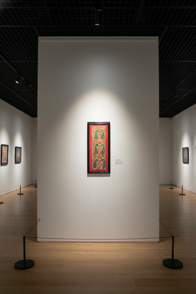 Madhubani Folk Art Painting of Birds on Tree – Handpainted Traditional Wall Decor | Suchitra Hastkala