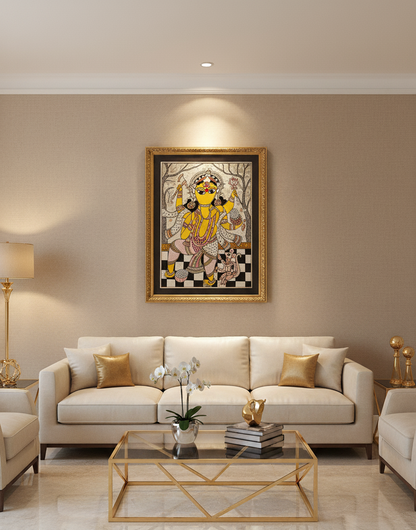 Handmade Madhubani Painting of Lord Ganesha – Traditional Indian Folk Art | Suchitra Hastkala