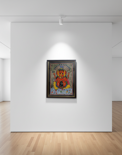 Handmade Madhubani Painting of Lord Ganesha | Traditional Indian Folk Art | Suchitra Hastkala