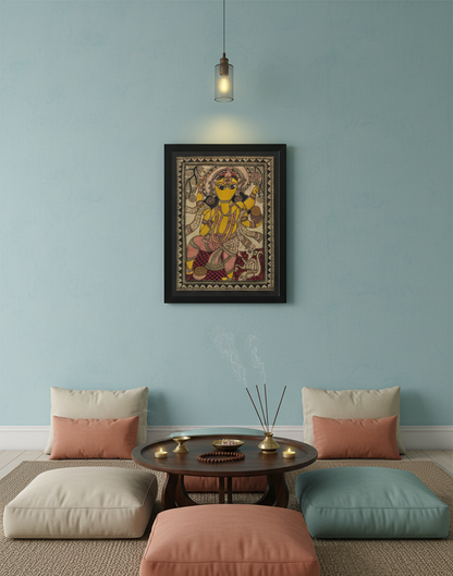 Handmade Madhubani Painting of Lord Ganesha – Traditional Indian Folk Art | Suchitra Hastkala