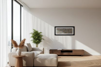 Handmade Madhubani Circular Mandala Painting – Vibrant Folk Art on Paper (Framed) | Suchitra Hastkala