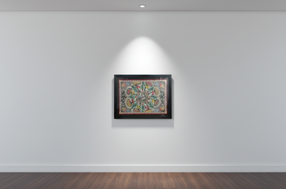 Handmade Madhubani Painting of Radha Krishna | Traditional Indian Folk Art Wall Decor | Framed Artwork