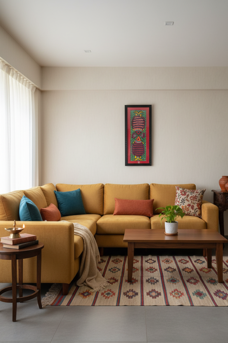 Handpainted Madhubani Fish Art – Traditional Mithila Painting on Paper | Framed Wall Décor by Suchitra Hastkala