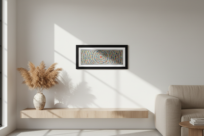 Handmade Madhubani Circular Mandala Painting – Vibrant Folk Art on Paper (Framed) | Suchitra Hastkala