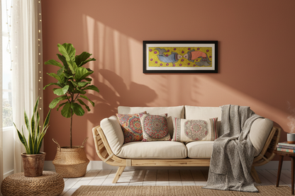 Handmade Madhubani Fish Painting – Symbol of Harmony & Prosperity | Framed Wall Art by Suchitra Hastkala