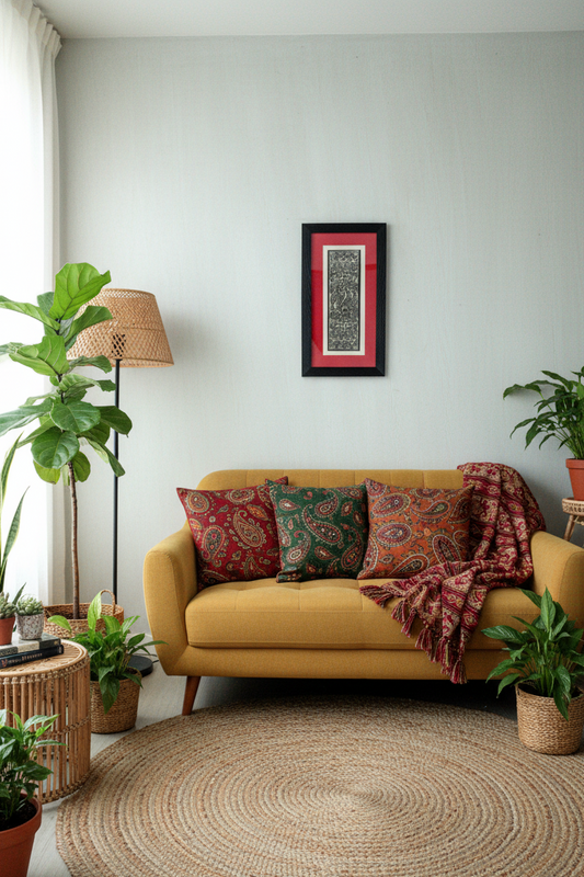 Handmade Madhubani Fish Art – Black & White Traditional Mithila Painting (Framed Wall Décor)