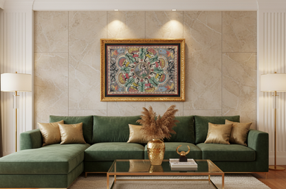 Handmade Madhubani Painting of Radha Krishna | Traditional Indian Folk Art Wall Decor | Framed Artwork