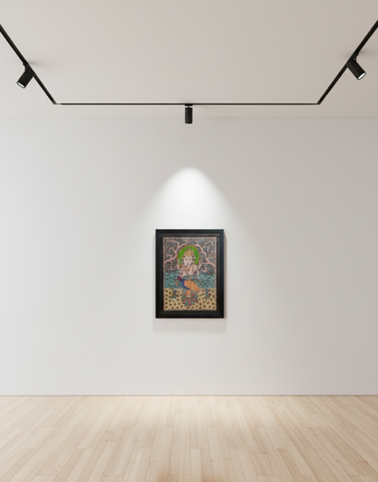 Handmade Madhubani Painting of Lord Ganesha | Traditional Indian Folk Art Wall Décor | Suchitra Hastkala