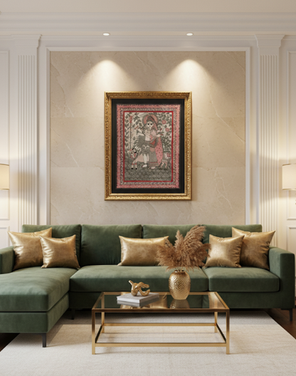 Handmade Madhubani Painting – Ardhanarishvara (Shiva-Parvati) | Traditional Indian Folk Art | Suchitra Hastkala