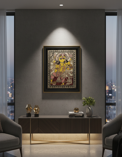 Handmade Madhubani Painting of Lord Ganesha – Traditional Indian Folk Art | Suchitra Hastkala